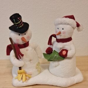 Hallmark Snowman Duo with Red and Yellow Accents